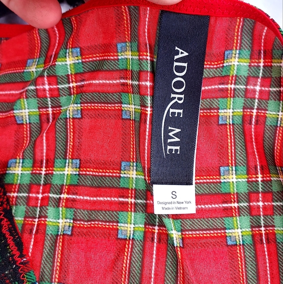 Adore Me Women's Bra and Panty Christmas Plaid Set - Picture 3 of 11